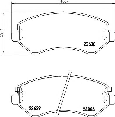 Set placute frana,frana disc JEEP CHEROKEE (KJ) (2001 - 2008) TEXTAR 2363801 piesa NOUA