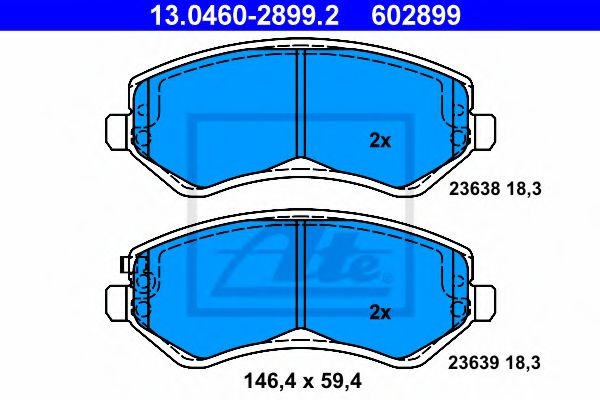 Set placute frana,frana disc JEEP CHEROKEE (KJ) (2001 - 2008) ATE 13.0460-2899.2 piesa NOUA