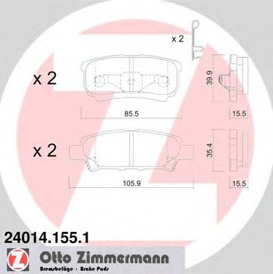 Set placute frana,frana disc JEEP COMPASS (MK49) (2006 - 2016) ZIMMERMANN 24014.155.1 piesa NOUA