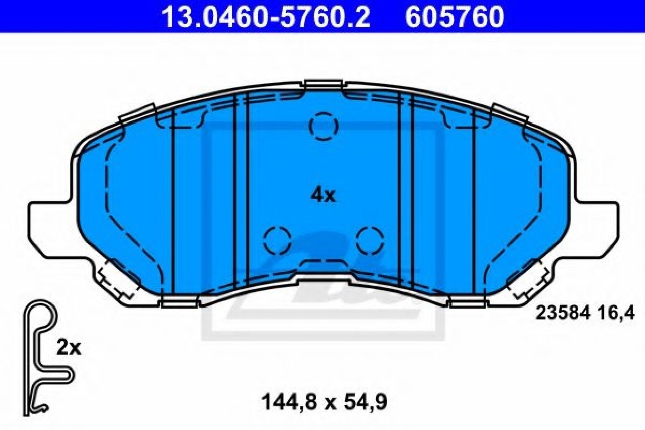 Set placute frana,frana disc JEEP COMPASS (MK49) (2006 - 2016) ATE 13.0460-5760.2 piesa NOUA