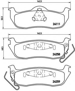 Set placute frana,frana disc JEEP GRAND CHEROKEE III (WH, WK) (2005 - 2010) BREMBO P 37 011 piesa NO...