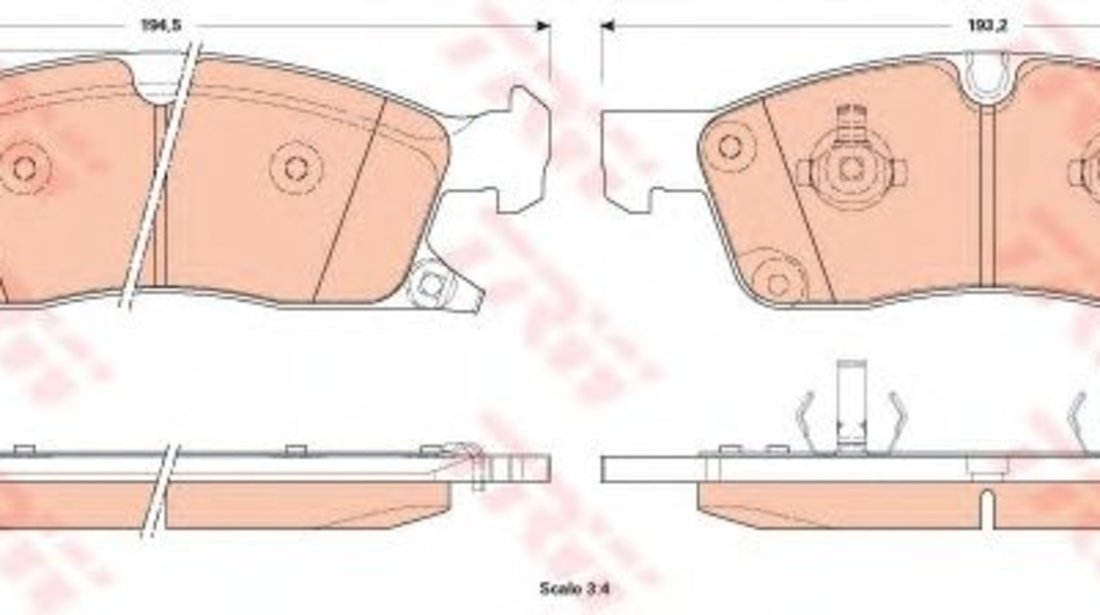 Set placute frana,frana disc JEEP GRAND CHEROKEE IV (WK, WK2) (2010 - 2016) TRW GDB4603 piesa NOUA