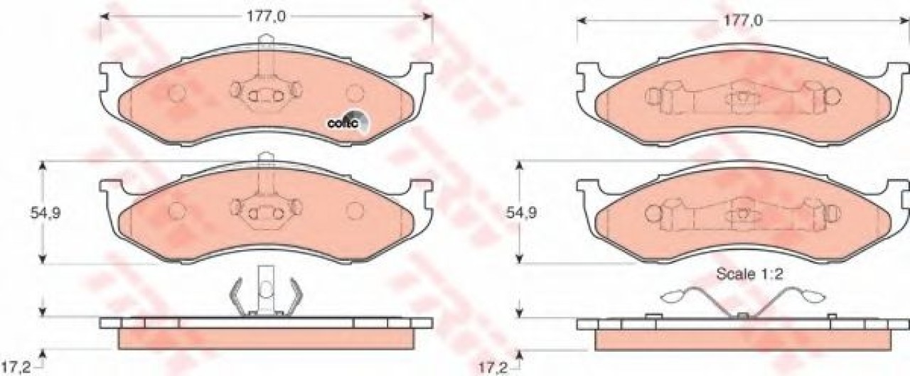 Set placute frana,frana disc JEEP GRAND CHEROKEE I (ZJ) (1991 - 1999) TRW GDB1153 piesa NOUA