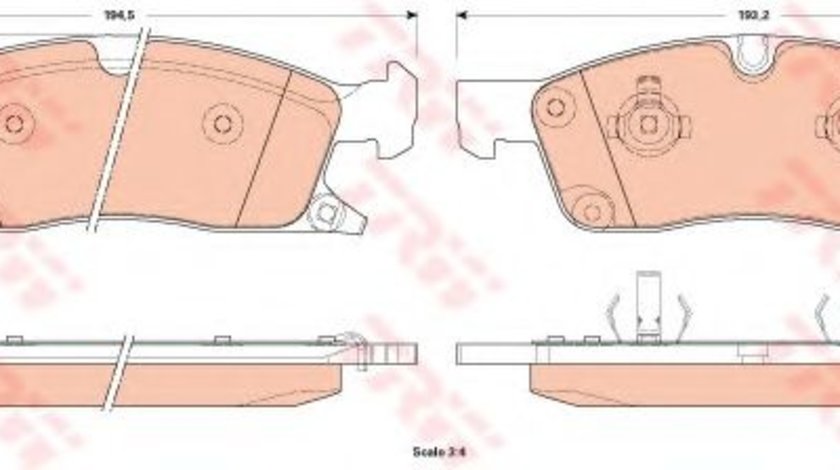 Set placute frana,frana disc JEEP GRAND CHEROKEE IV (WK, WK2) (2010 - 2016) TRW GDB4604 piesa NOUA