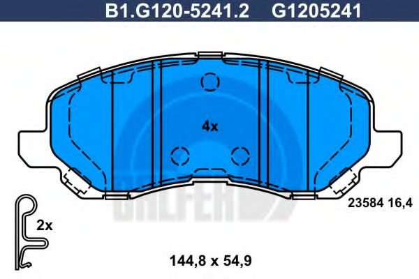 Set placute frana,frana disc JEEP PATRIOT (MK74) (2007 - 2016) GALFER B1.G120-5241.2 piesa NOUA