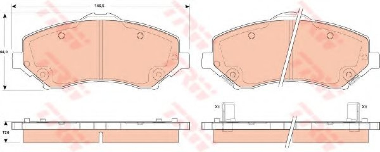 Set placute frana,frana disc JEEP WRANGLER III (JK) (2007 - 2016) TRW GDB4605 piesa NOUA