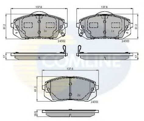 Set placute frana,frana disc KIA CARENS III (UN) (2006 - 2013) COMLINE CBP31768 piesa NOUA