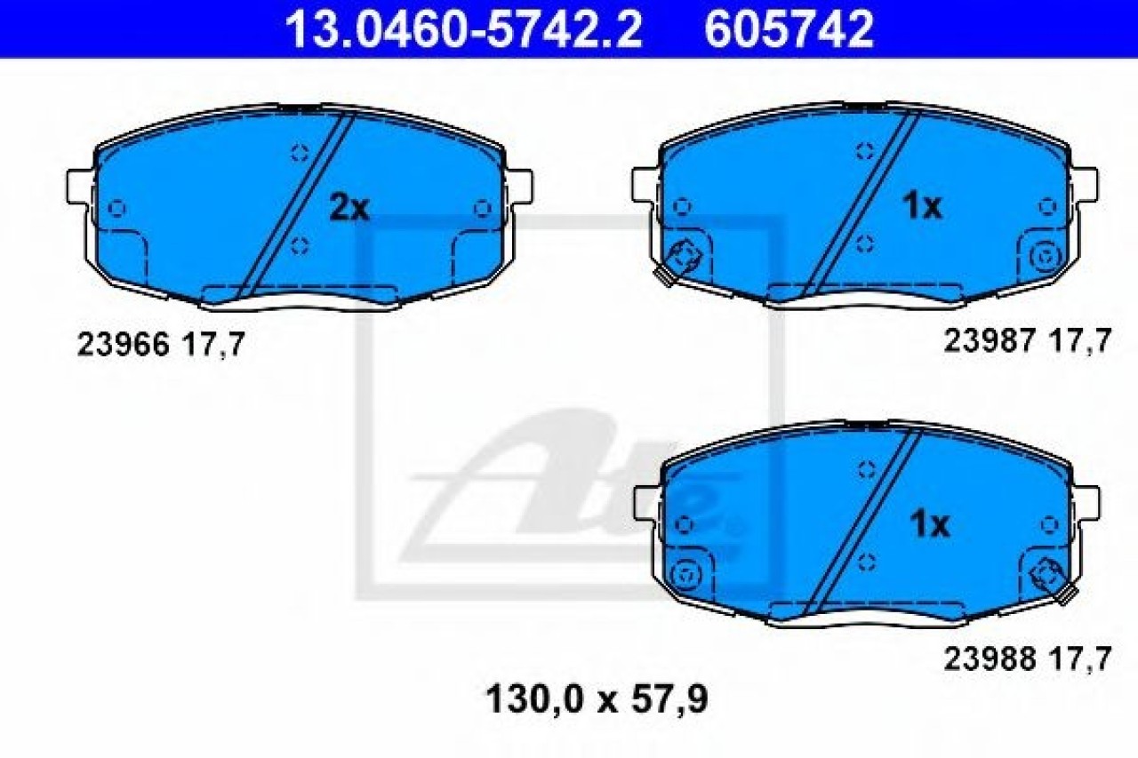 Set placute frana,frana disc KIA CEED SW (ED) (2007 - 2012) ATE 13.0460-5742.2 piesa NOUA