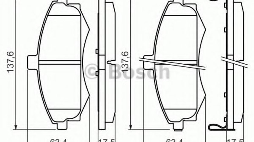 Set placute frana,frana disc KIA CERATO limuzina (LD) (2004 - 2016) BOSCH 0 986 424 810 piesa NOUA