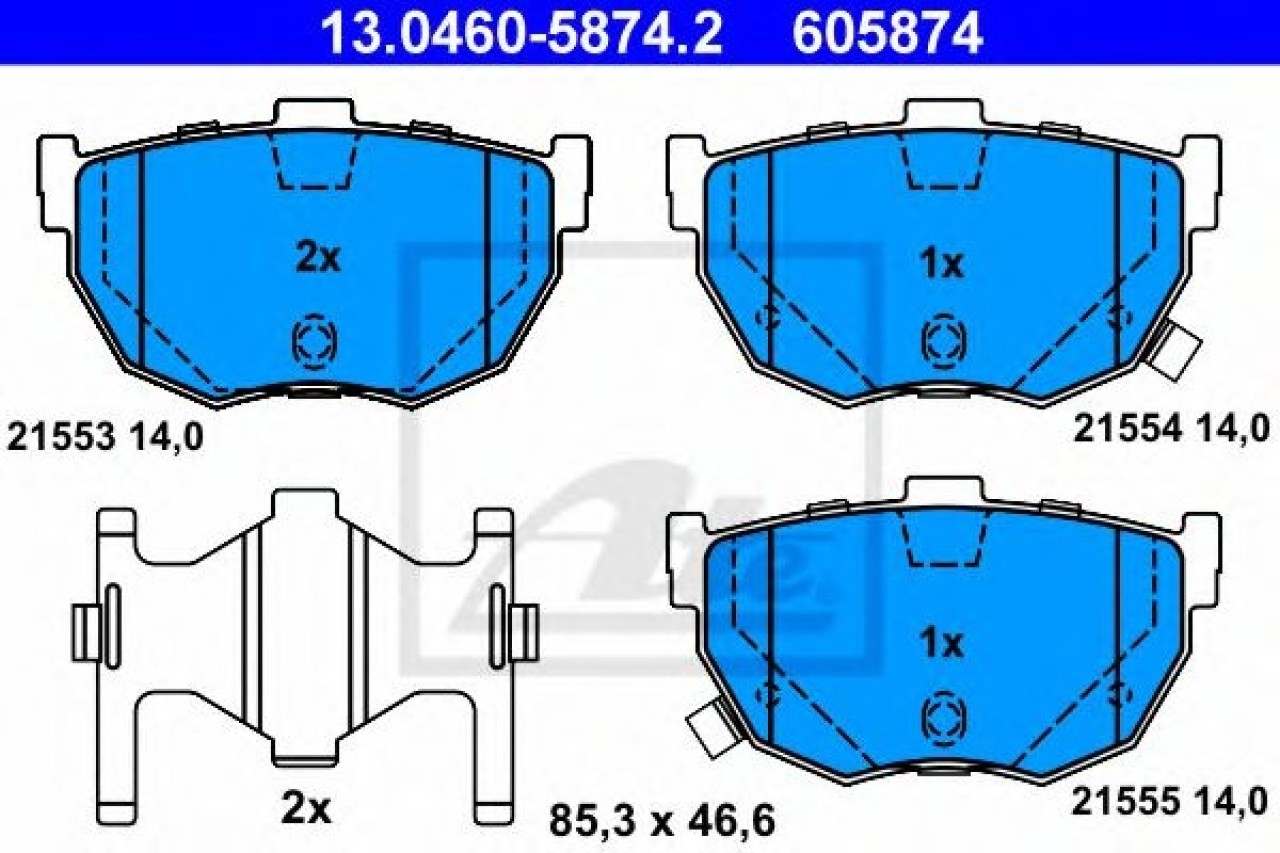 Set placute frana,frana disc KIA CERATO limuzina (LD) (2004 - 2016) ATE 13.0460-5874.2 piesa NOUA