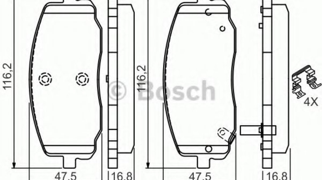 Set placute frana,frana disc KIA PICANTO (BA) (2004 - 2011) BOSCH 0 986 494 594 piesa NOUA