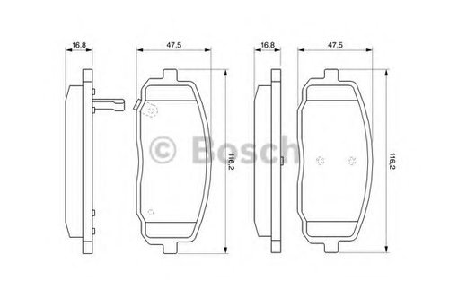 Set placute frana,frana disc KIA PICANTO (BA) (2004 - 2011) BOSCH 0 986 494 064 piesa NOUA