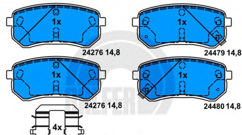 Set placute frana,frana disc KIA PICANTO (BA) (2004 - 2011) GALFER B1.G102-1471.2 piesa NOUA