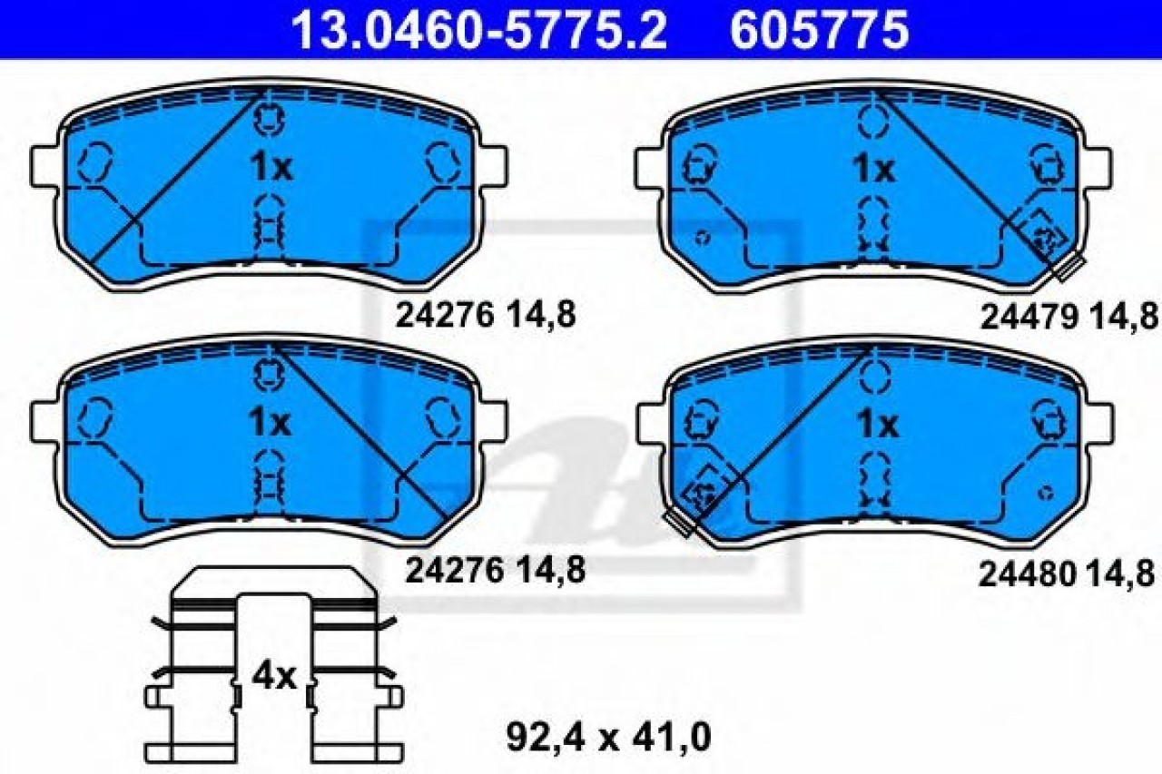 Set placute frana,frana disc KIA PICANTO (BA) (2004 - 2011) ATE 13.0460-5775.2 piesa NOUA