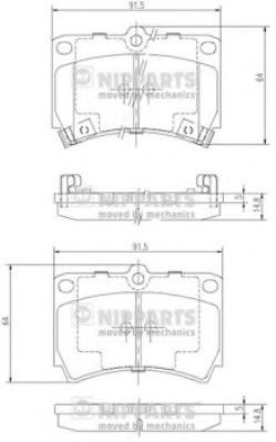 Set placute frana,frana disc KIA RIO combi (DC) (2000 - 2005) NIPPARTS J3603036 piesa NOUA