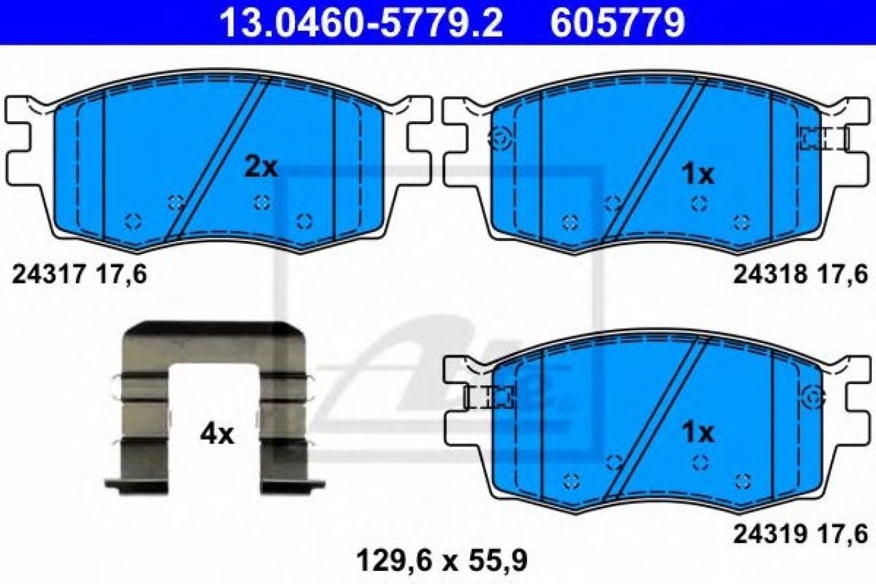 Set placute frana,frana disc KIA RIO II limuzina (JB) (2005 - 2016) ATE 13.0460-5779.2 piesa NOUA