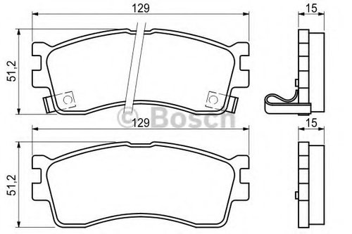 Set placute frana,frana disc KIA SHUMA II (FB) (2001 - 2004) BOSCH 0 986 494 144 piesa NOUA