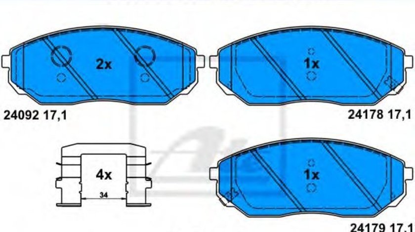 Set placute frana,frana disc KIA SORENTO I (JC) (2002 - 2009) ATE 13.0460-5772.2 piesa NOUA