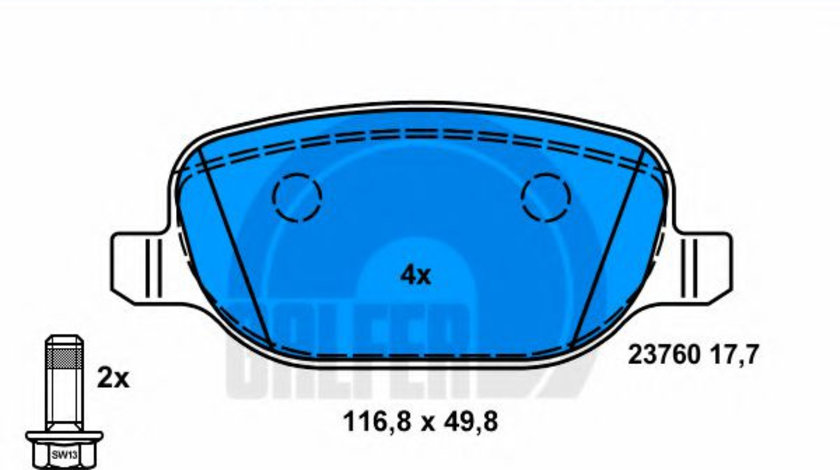 Set placute frana,frana disc LANCIA THESIS (841AX) (2002 - 2009) GALFER B1.G102-0572.2 piesa NOUA