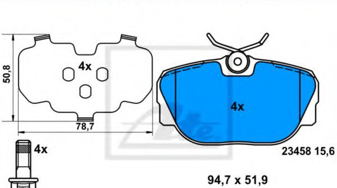 Set placute frana,frana disc LAND ROVER DISCOVERY II (LJ, LT) (1998 - 2004) ATE 13.0460-2721.2 piesa NOUA