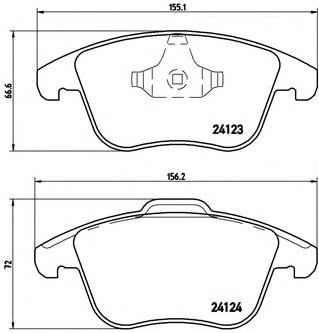 Set placute frana,frana disc LAND ROVER DISCOVERY SPORT (LC) (2014 - 2016) BREMBO P 44 020 piesa NOUA