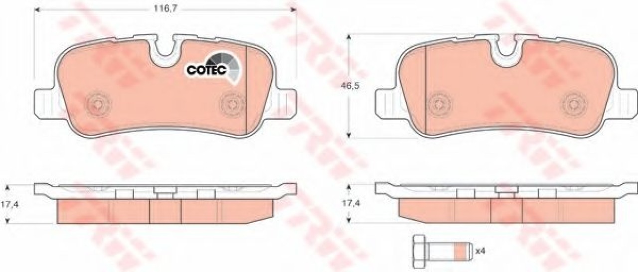 Set placute frana,frana disc LAND ROVER DISCOVERY III (LA, TAA) (2004 - 2009) TRW GDB1632 piesa NOUA