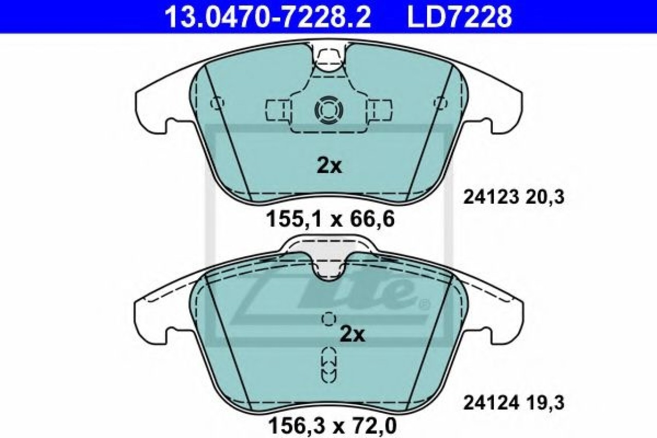 Set placute frana,frana disc LAND ROVER RANGE ROVER EVOQUE (LV) (2011 - 2016) ATE 13.0470-7228.2 piesa NOUA