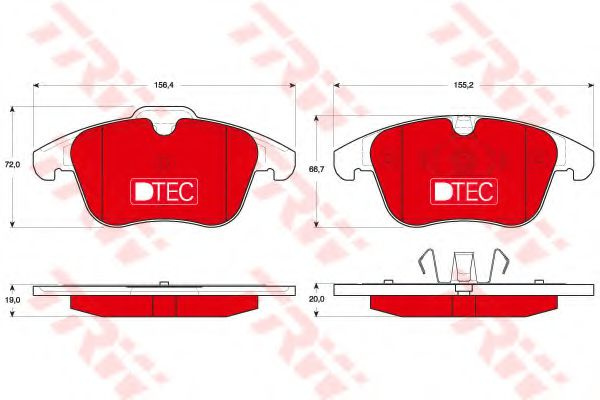 Set placute frana,frana disc LAND ROVER FREELANDER 2 (LF, FA) (2006 - 2014) TRW GDB1683DTE piesa NOUA