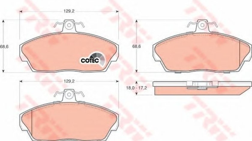 Set placute frana,frana disc LAND ROVER FREELANDER (LN) (1998 - 2006) TRW GDB1319 piesa NOUA