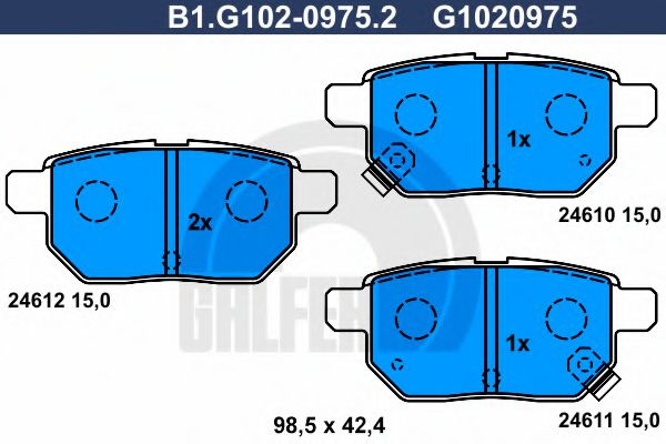 Set placute frana,frana disc LEXUS CT (ZWA1) (2010 - 2016) GALFER B1.G102-0975.2 piesa NOUA