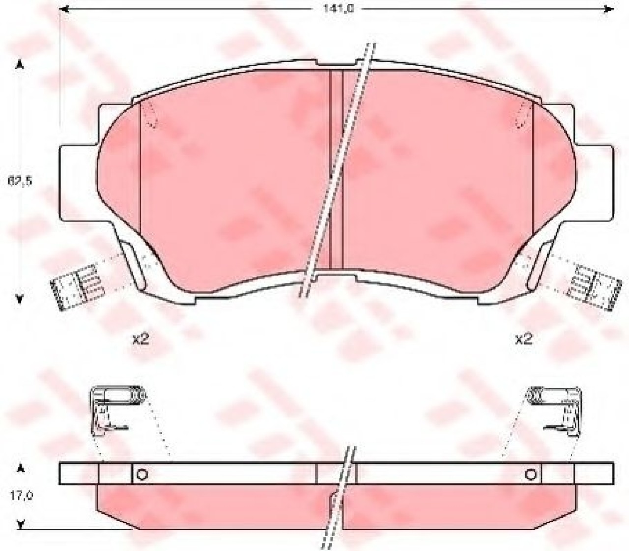 Set placute frana,frana disc LEXUS ES (VCV10_, F1, VZV21_, F2) (1989 - 1997) TRW GDB1142 piesa NOUA