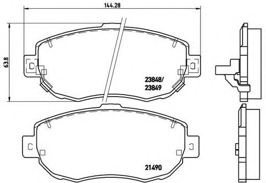 Set placute frana,frana disc LEXUS GS (UZS161, JZS160, UZS160) (1997 - 2005) BREMBO P 83 037 piesa NOUA