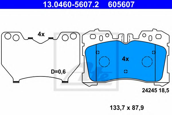 Set placute frana,frana disc LEXUS LS (UVF4, USF4) (2006 - 2016) ATE 13.0460-5607.2 piesa NOUA