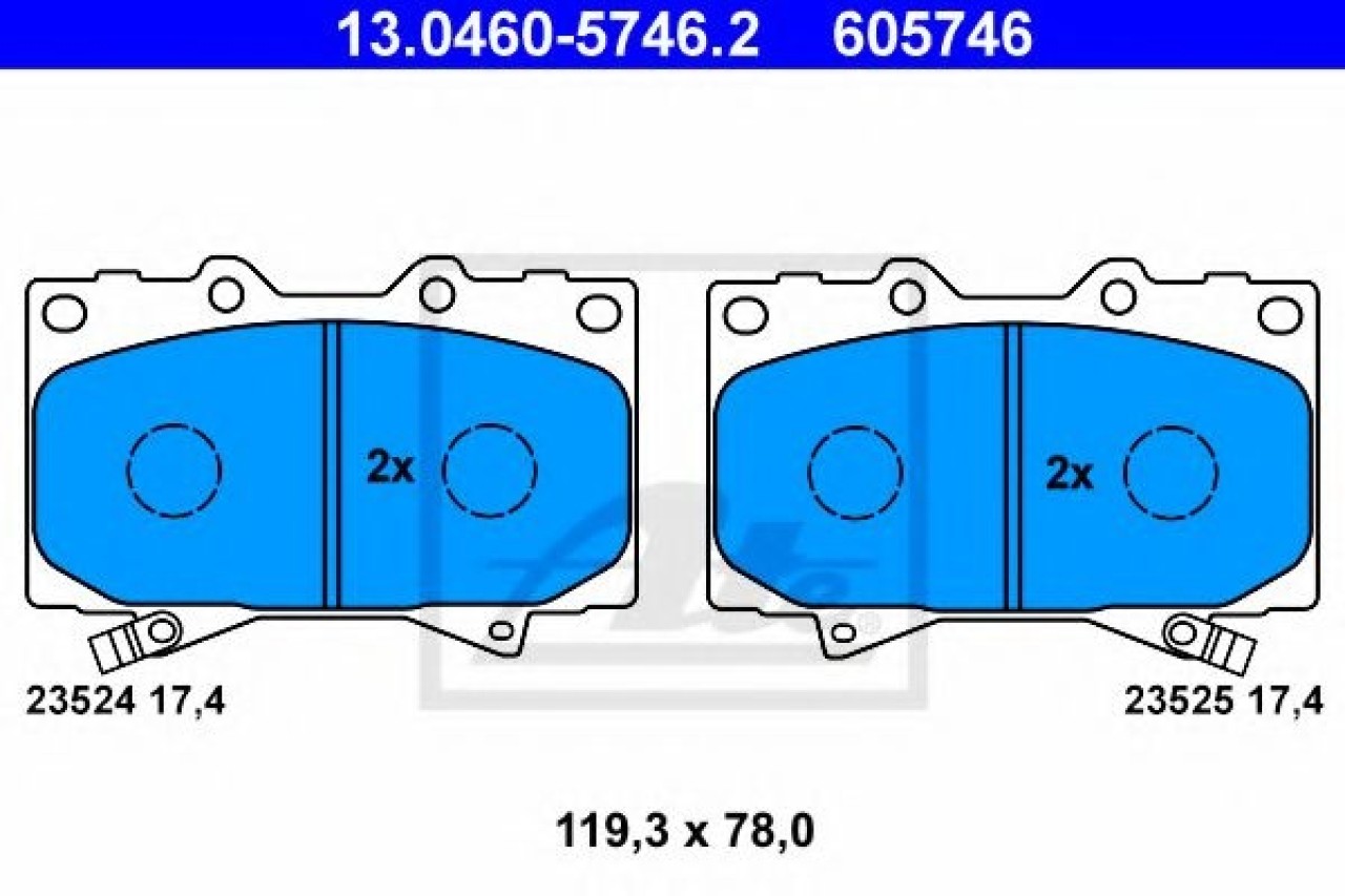 Set placute frana,frana disc LEXUS LX (UZJ100) (1997 - 2008) ATE 13.0460-5746.2 piesa NOUA