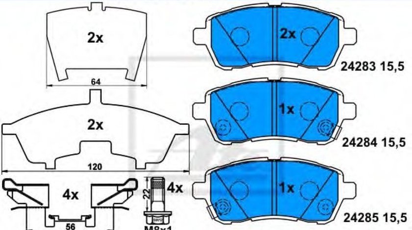 Set placute frana,frana disc MAZDA 2 (DE) (2007 - 2015) ATE 13.0460-5794.2 piesa NOUA