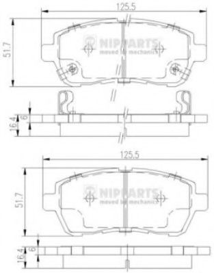 Set placute frana,frana disc MAZDA 2 (DE) (2007 - 2015) NIPPARTS N3606022 piesa NOUA