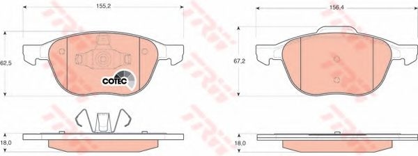 Set placute frana,frana disc MAZDA 3 (BK) (2003 - 2009) TRW GDB1583 piesa NOUA