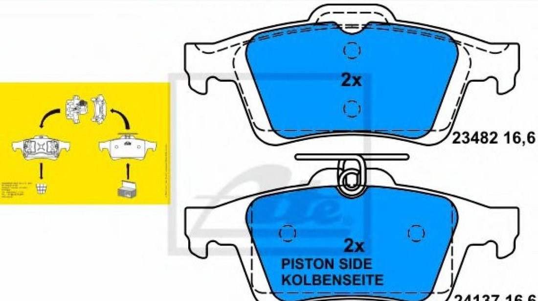 Set placute frana,frana disc MAZDA 3 (BK) (2003 - 2009) ATE 13.0460-7195.2 piesa NOUA