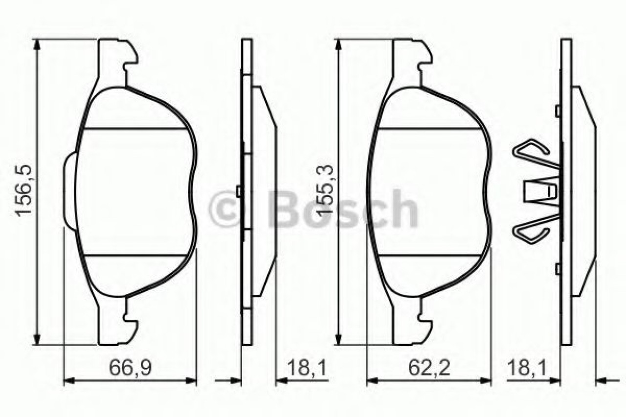 Set placute frana,frana disc MAZDA 3 (BL) (2008 - 2016) BOSCH 0 986 495 215 piesa NOUA