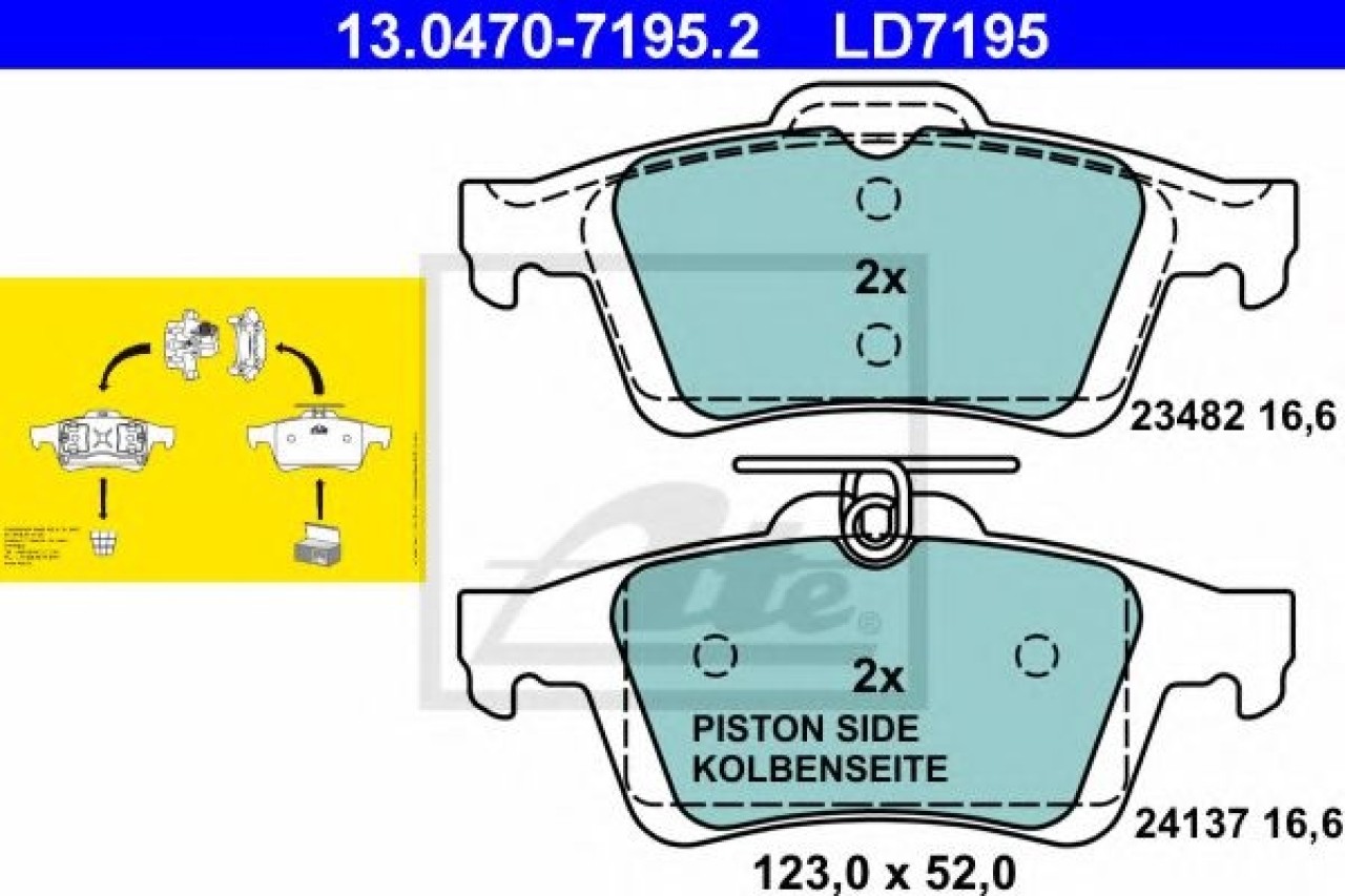 Set placute frana,frana disc MAZDA 3 (BL) (2008 - 2016) ATE 13.0470-7195.2 piesa NOUA