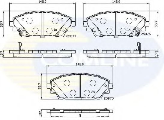 Set placute frana,frana disc MAZDA 3 Limuzina (BM) (2013 - 2016) COMLINE CBP32242 piesa NOUA