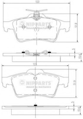 Set placute frana,frana disc MAZDA 5 (CR19) (2005 - 2016) NIPPARTS N3613022 piesa NOUA