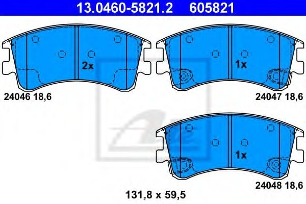 Set placute frana,frana disc MAZDA 6 Station Wagon (GY) (2002 - 2007) ATE 13.0460-5821.2 piesa NOUA