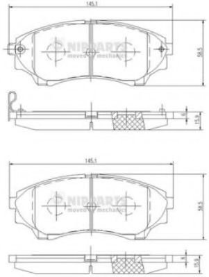 Set placute frana,frana disc MAZDA B-SERIE (UN) (1998 - 2006) NIPPARTS N3603069 piesa NOUA