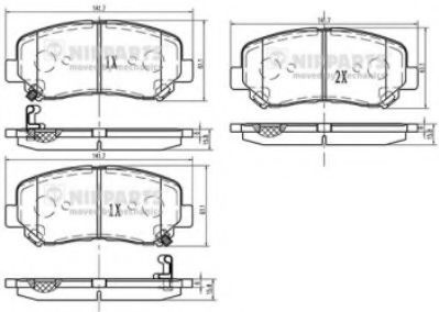 Set placute frana,frana disc MAZDA CX-5 (KE, GH) (2011 - 2016) NIPPARTS N3603073 piesa NOUA