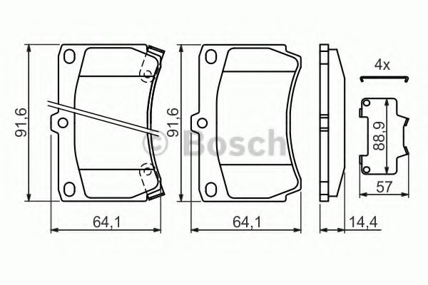 Set placute frana,frana disc MAZDA DEMIO (DW) (1996 - 2003) BOSCH 0 986 461 141 piesa NOUA