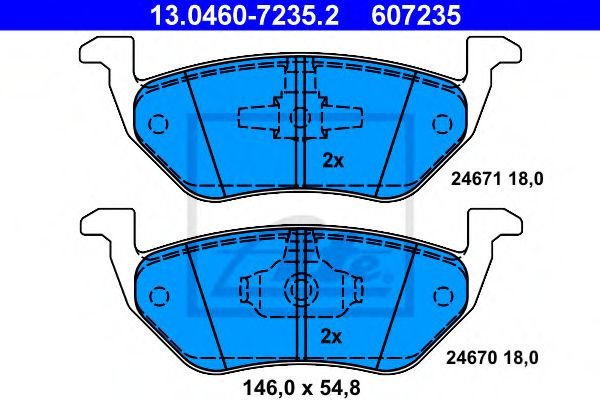 Set placute frana,frana disc MAZDA TRIBUTE (EP) (2000 - 2008) ATE 13.0460-7235.2 piesa NOUA