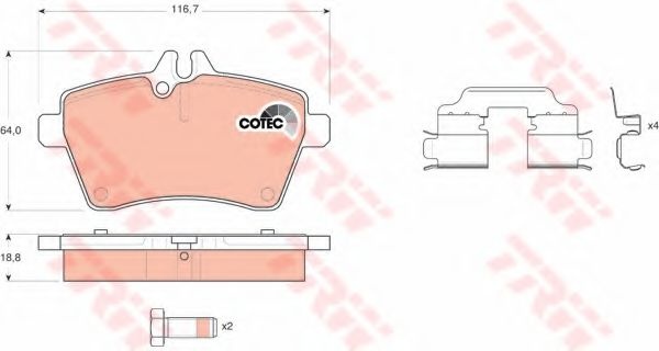 Set placute frana,frana disc MERCEDES A-CLASS (W169) (2004 - 2012) TRW GDB1629 piesa NOUA