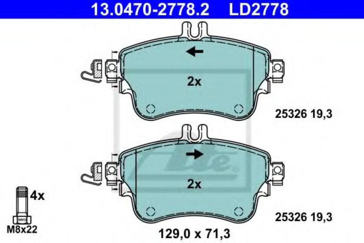 Set placute frana,frana disc MERCEDES A-CLASS (W176) (2012 - 2016) ATE 13.0470-2778.2 piesa NOUA