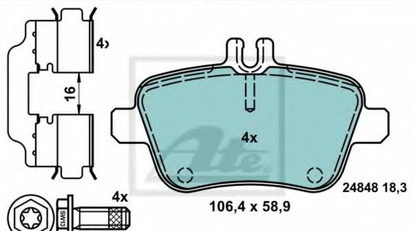 Set placute frana,frana disc MERCEDES A-CLASS (W176) (2012 - 2016) ATE 13.0470-2786.2 piesa NOUA